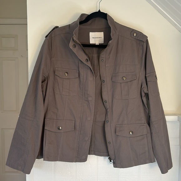 Thread & Supply Brownish Gray Utility Jacket size XL NWOT - Picture 8 of 10